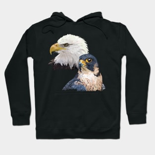 Peregrine Falcon and American Pigargo Hoodie